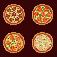 vector illustration of delicious tasty pizza