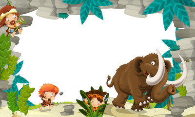 Cartoon prehistoric frame - illustration for the children