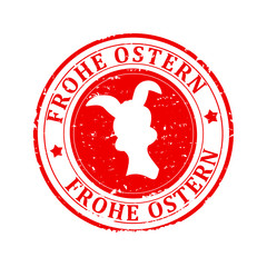 Scratched Green Seal is a silhouette of hare with the inscription - Easter sale - German - vector svg