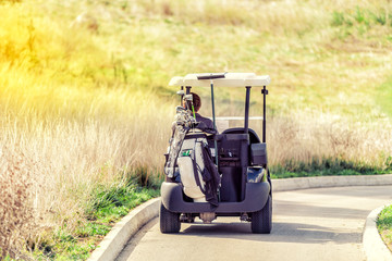 golf cart buggy on golf field