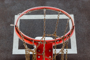 Fototapeta na wymiar icy basketball Hoop
