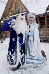Russian Christmas characters: Ded Moroz (Father Frost) and Snegu