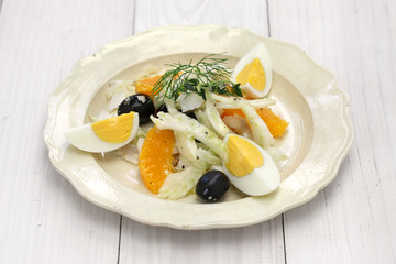 remojon granadino, salt cod orange and olive salad, spanish cuisine
