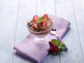 chocolate mousse with strawberry