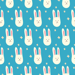 Cute bunnies. Seamless pattern