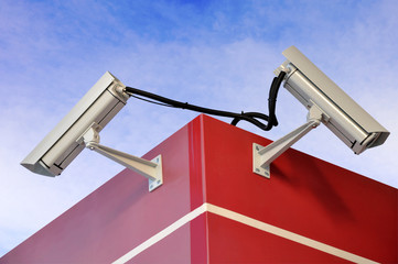 The camera on a wall bracket