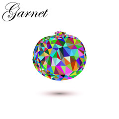 Geometrical design the isolated garnet consisting of triangles.