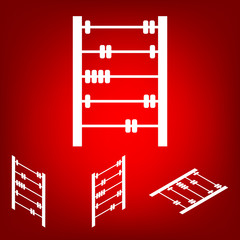 Old retro abacus icon. Vector illustration  set. Isometric effec