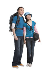 Fototapeta premium Portrait of young couple travelling