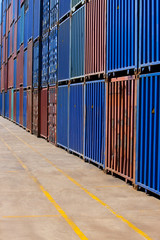 Cargo containers in shipping dock