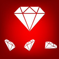 Diamond icon - Vector illustration set