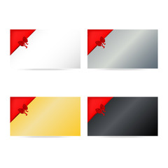 Gift cards set. White, silver, gold, black