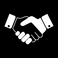 White Handshake icon