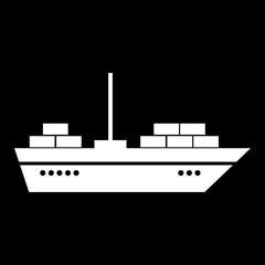 Ship icon isolated on white background. VECTOR illustration. 