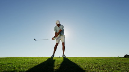 Golf Male Caucasian Playing Clubs Green Commercial Sponsorship Wealth Leisure