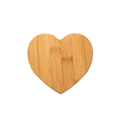 Wooden Heart shape isolated on white background.