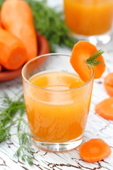 Fresh carrot juice