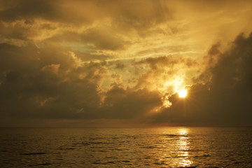 The sun rise in the morning seaside beautiful