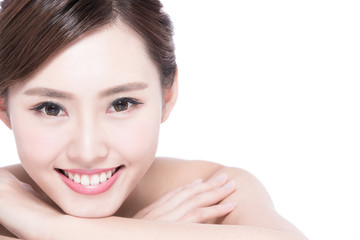 Charming woman Smile face