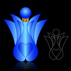 Beautiful perfume bottle and Packaging. Vector EPS10 illustration.