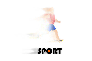 Obraz premium stylized symbol of sport activity made of many circular particles