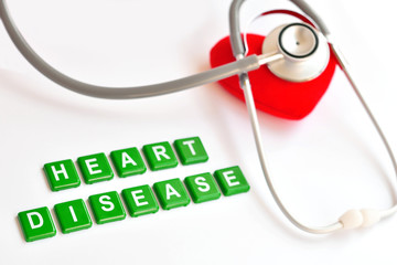 Heart with stethoscope, Heart healthy concept
