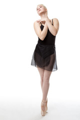 graceful ballerina in studio