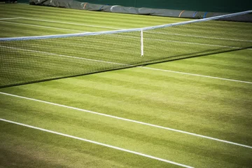 Tuinposter Tennis court and net © Lance Bellers