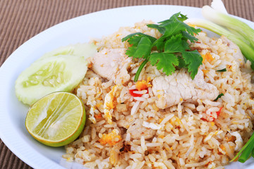 Thai Style Fried rice with pork in Bangkok, Thailand