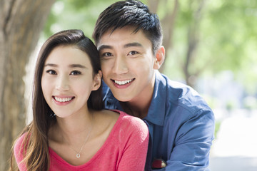 Fototapeta premium Portrait of happy young couple