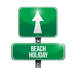 beach holiday road sign illustration design