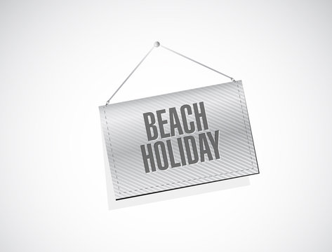 beach holiday banner sign illustration