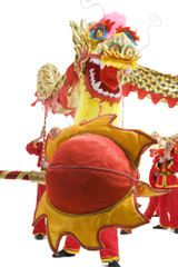 Chinese traditional lion dancing