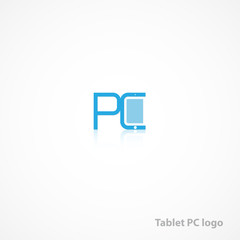 Obraz premium Tablet PC. Original letters in the form of a tablet.