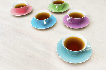 Colorful tea cups
