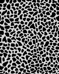 Black and white seamless texture of leopard, vector
