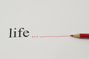 Abstract line of life on paper
