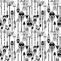 Vector Feather and Arrow Background Pattern - Seamless and Tileable