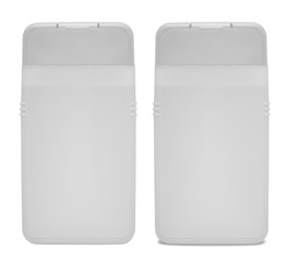 White plastic container isolated on white background. With shadow and without.