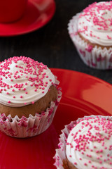 Homemade chocolate cupcakes with espresso