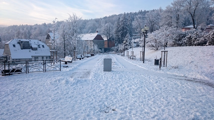 Fototapeta premium Winter road in mountains