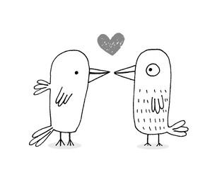 Birds in love, Valentine Card