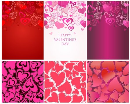 Seamless backgrounds for Valentines day