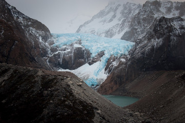 Glacier in the Fitz Roy Mountain range, Argentina