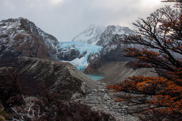 Glacier in the Fitz Roy Mountain range, Argentina