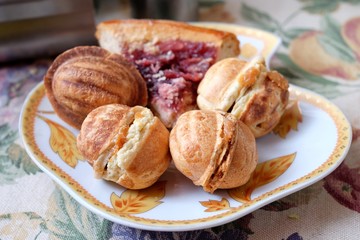 pastries, nuts with condensed milk