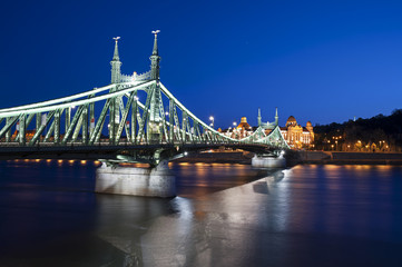 Budapest Liberty Bridge at Night