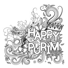 Purim hand drown background