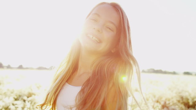 Healthy Living Outdoor Female Child Caucasian Smiling Happy Portrait
