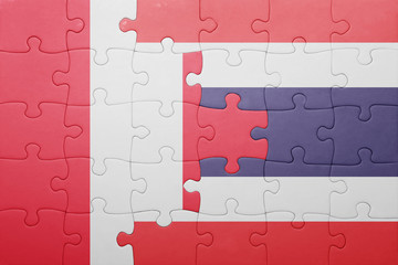 puzzle with the national flag of peru and thailand